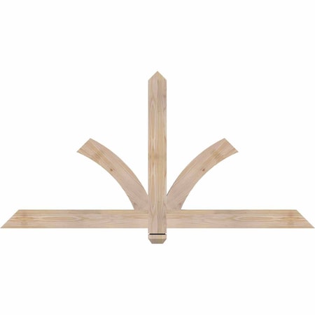 Ekena Millwork Redmond Smooth Timber Gable Bracket, Douglas Fir, 60"W x 30"H x 1 1/2"D x 3 1/2"F, 12/12 Pitch GBW060X30X0204RED00SDF